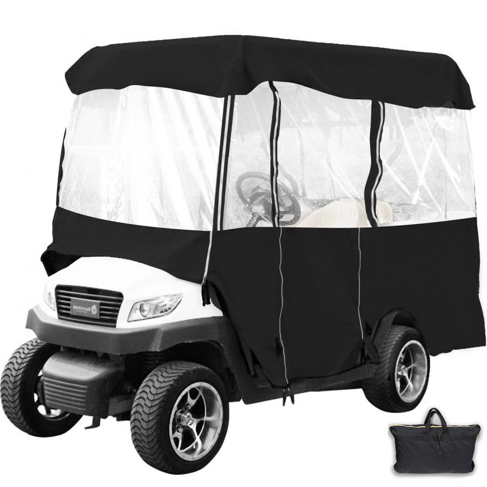 VEVOR Golf Cart Enclosure 86'', 4-Person Golf Cart Cover, 4-Sided Fairway Deluxe, 300D Waterproof Driving Enclosure with Transparent Windows, Fit for EZGO, Club Car, Yamaha Cart - GEFYPCZ4ZHENC-022V0