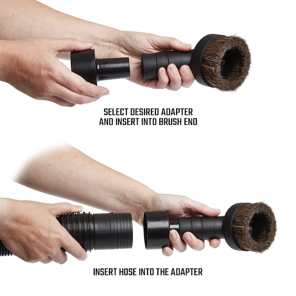 Craftsman 1-1/4 in. Natural Hair Dusting Brush Wet/Dry Vac Attachment with Adapters - CMXZVBE38785