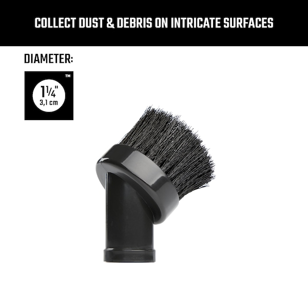 Craftsman 1-1/4 in. Dusting Brush Wet/Dry Vac Attachment for Shop Vacuums - CMXZVBE38610