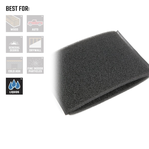 Craftsman Wet/Dry Vac Foam Sleeve, Wet Filter for Shop Vac Branded Shop Vacuums - CMXZVBE38765