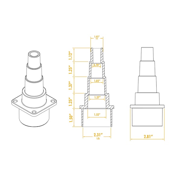 Workshop Wet/Dry Vacs 2-1/2-Inch Universal Power Tool Adapter for Wet/Dry Shop Vacuums - WS25007A