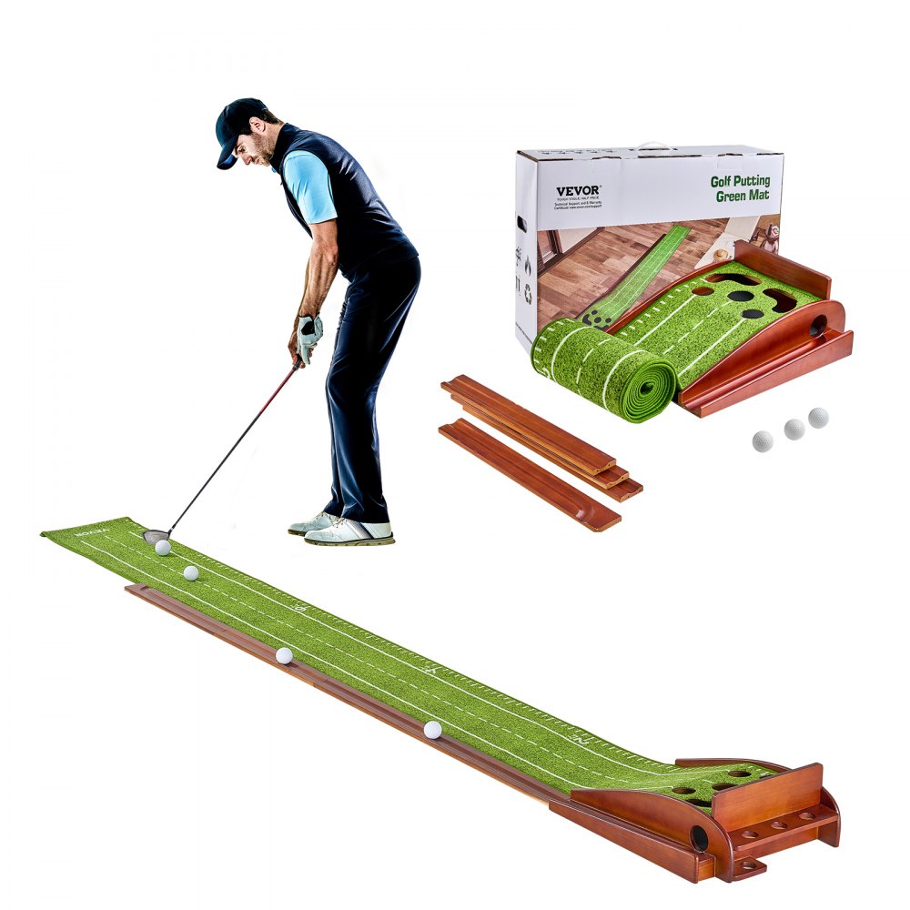 VEVOR 5 Hole Golf Putting Mat Indoor Golf Putting Green Golf Training Aid - ZFXKZDHQTGDLXXYSPV0