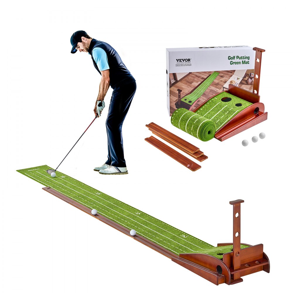 VEVOR 2 Hole Golf Putting Mat Indoor Golf Putting Green Golf Training Aid - ZFXKZDHQTGDL6NLYKV0