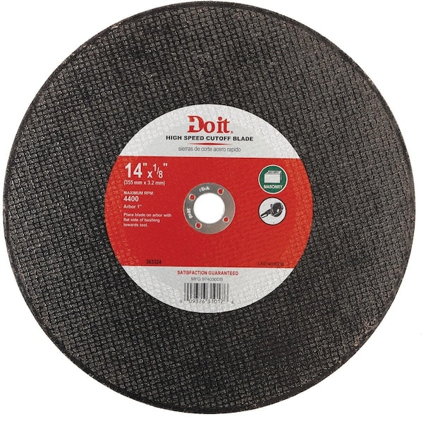 Disco de corte para albañilería All-Source Tipo 1 de 14 pulgadas x 1/8 pulgada x 1 pulgada - 974030DB
