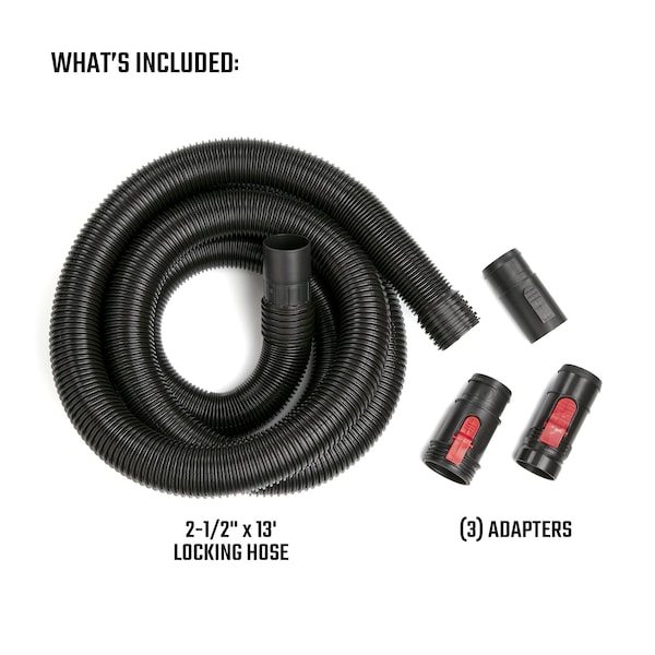 Craftsman 2-1/2 in. x 13 ft. POS-I-LOCK Wet/Dry Vacuum Hose Kit for Shop Vacuums - CMXZVBE38758