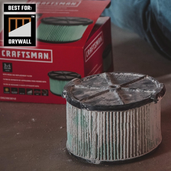 Craftsman 1/2 Height HEPA Media Wet/Dry Vac Replacement Filter for 4 Gal. Shop Vacuums - CMXZVBE38740