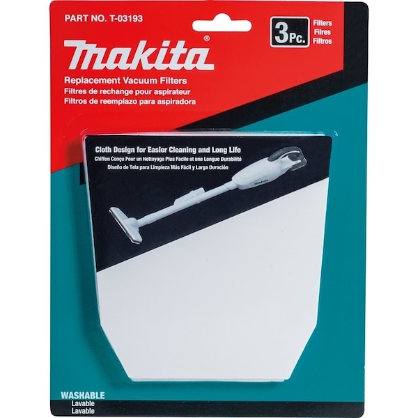 Makita Cloth Vacuum Filter, 3PK - T-03193