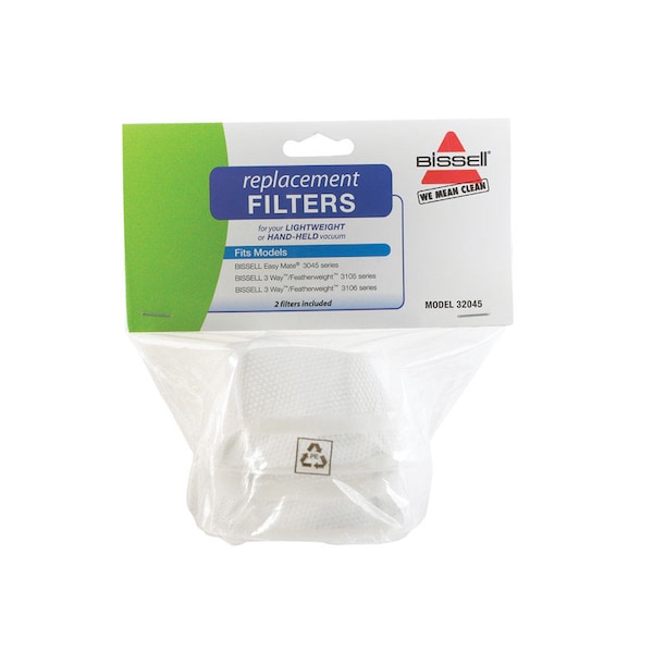 Bissell Bissell Featherweight Vacuum Filter For Fits 3105	3106	 3045 series 2 pk - 3204E