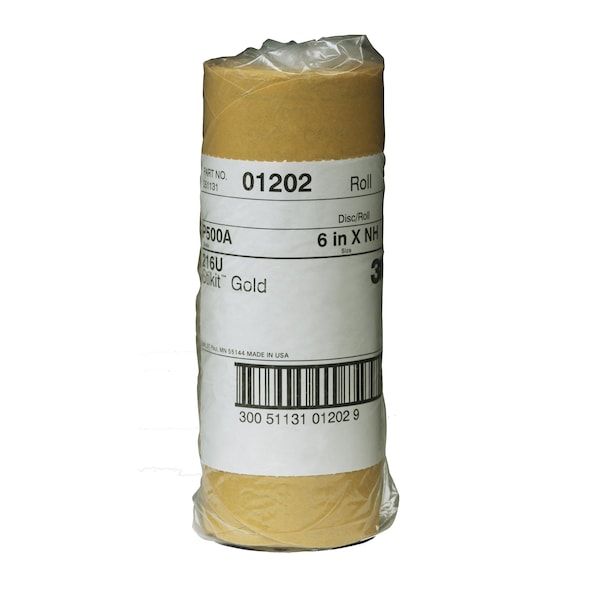 Rollo de Discos Stikit Gold 3M, 01202, 6", P500, paquete con 6 discos - 01202