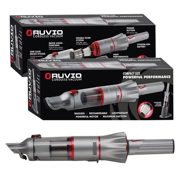 Bell + Howell Ruvio Bagless Cordless HEPA Filter Rechargeable Stick/Hand Vacuum - 8559