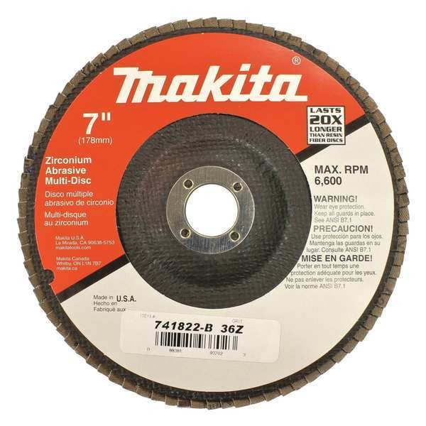 Disco Multiuso Makita, 36 granos, para GA7001L, 7", paquete de 10 - 741822-B-10