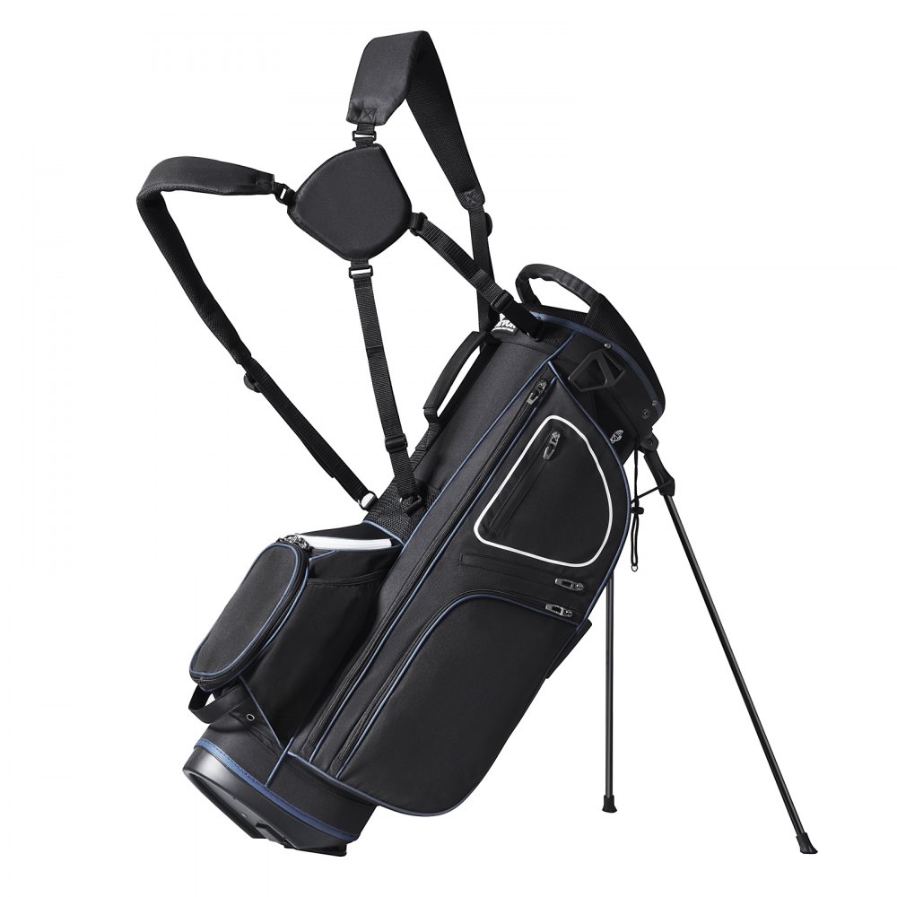 VEVOR Golf Cart Bag with 14 Way Organizer Divider Top, 35” 11 Pockets Premium Cart Bag with Stand, Durable Golf Bags with Handles & Dust Cover & Detachable Dual Strap for Men & Women, Black White - HHBHHB36YC10TEZZLV0