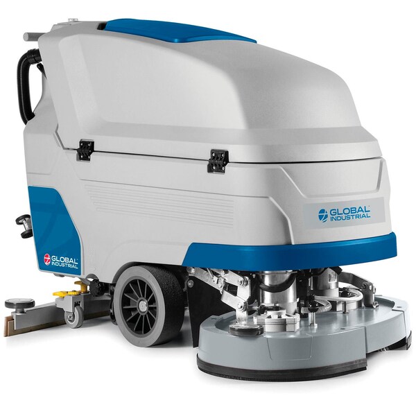 Global Industrial Auto Floor Scrubber with Traction Drive, 34in Cleaning Path - 641840