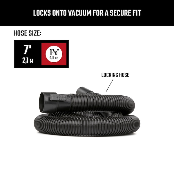 Craftsman 1-7/8 in. x 7 ft. POS-I-LOCK Wet/Dry Vacuum Hose for Shop Vacuums - CMXZVBE38761
