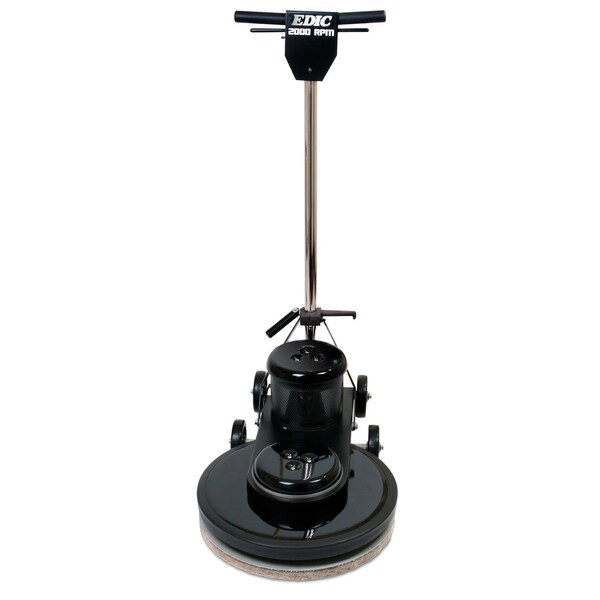 Edic 20in 1500 RPM High Speed Burnisher, Powder Coated Brush Cover, Belt Drive, Pad Driver Included - 20HS1500-BK-SV