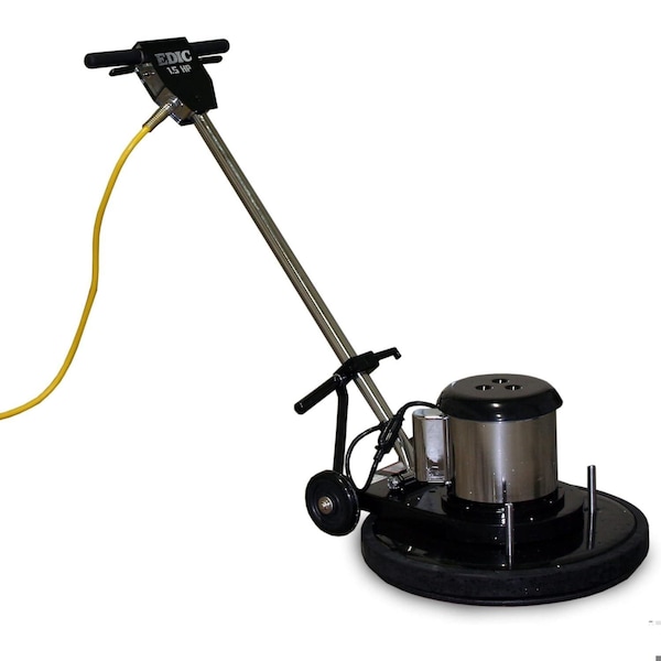 Edic 20in 175 RPM 1.5 HP, Low Speed Buffer, Black Powder Coated Steel Brush Cover, Pad Driver Included - 20LS3-BK-SV