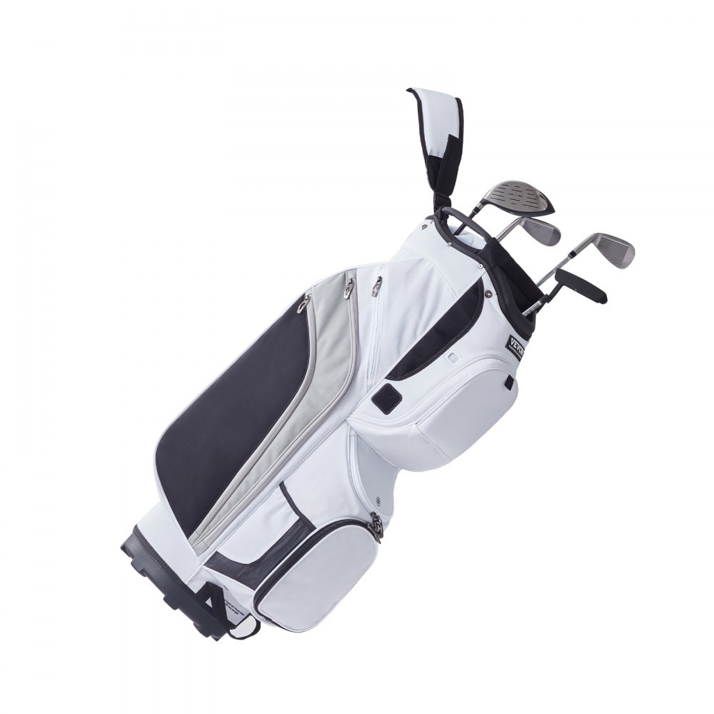 VEVOR Golf Cart Bag with 14 Way Organizer Divider Top, 36” 13 Pockets Premium Nylon Cart Bag, Durable Golf Bags with Handles & Dust Cover & Detachable Straps for Men & Women, White Color-Block - TCB36YC10GBSVUEK1V0