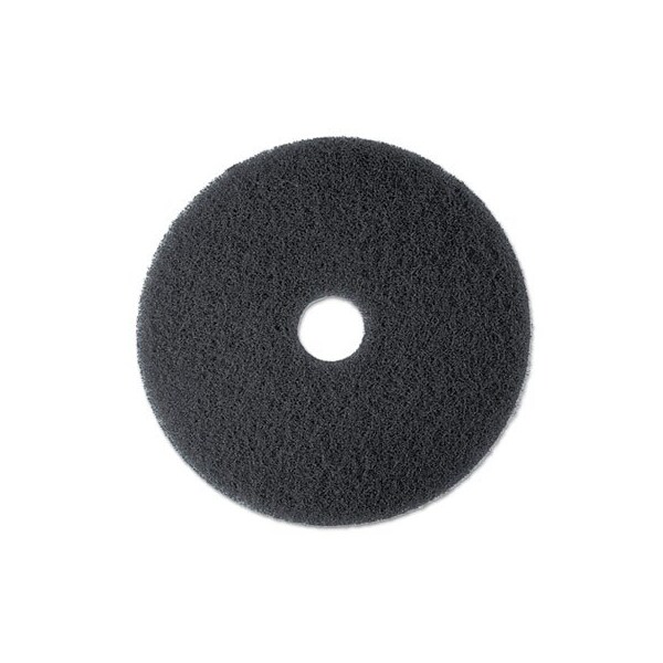 3M High Productivity Floor Pad 7300, 19in Diameter, Black, 5PK - 08277
