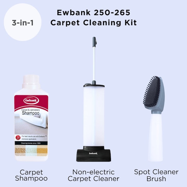 Ewbank Compact Carpet Shampooer with Portable Upholstery Brush & Shampoo - 250/265