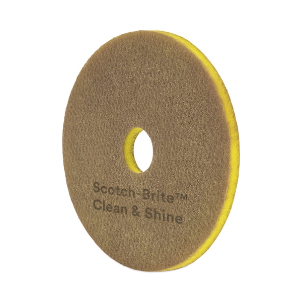 Scotch-Brite Clean and Shine Pad, 15 in. Diameter, Brown, 5PK - 7100148013