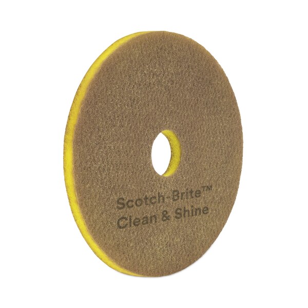 Scotch-Brite Clean and Shine Pad, 15 in. Diameter, Brown, 5PK - 7100148013