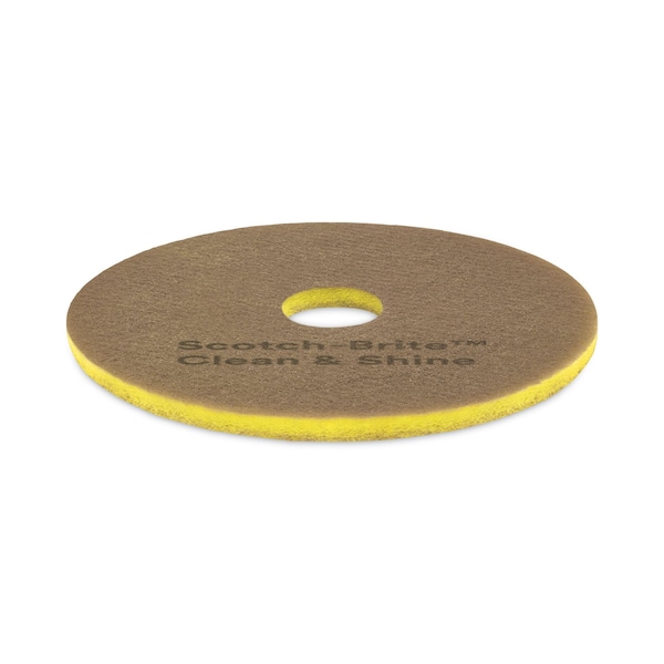 Scotch-Brite Clean and Shine Pad, 15 in. Diameter, Brown, 5PK - 7100148013