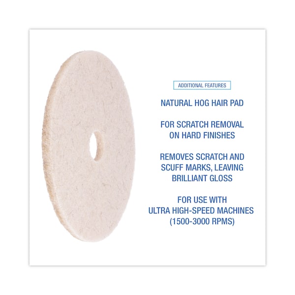 Premiere Pads FloorPads, ExtraHighSpeed, 20", Natural, PK5 - PAD 4020 NHE