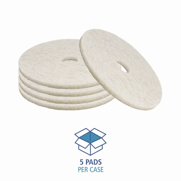 Boardwalk Natural Burnishing Floor Pads, 27 Diameter, White, 5PK - 7000126619