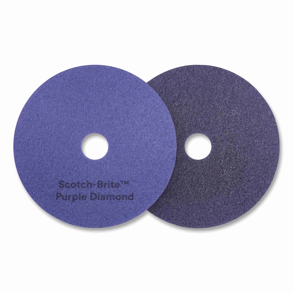 Scotch-Brite Diamond Floor Pads, 14 in. Diameter, Purple, 5PK - 08742