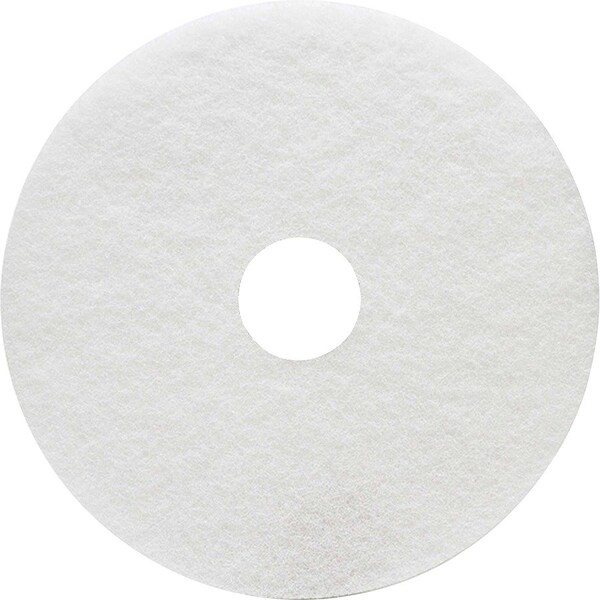 Genuine Joe Floor Cleaner Pad - 16in Diameter - White, 5PK - GJO18405