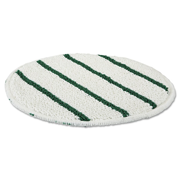 Rubbermaid Commercial Low Profile Scrub-Strip Carpet Bonnet, 19" Diameter, White/Green, PK5 - FGP26900WH00