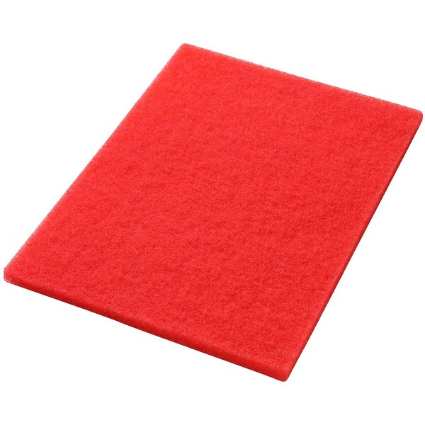 Global Industrial 14in x 20in Buffing Pad, Red, 5PK - 641307RD