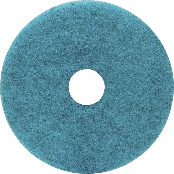 Genuine Joe Burnish Floor Pad - 17in Diameter - Blue, 5PK - GJO18396