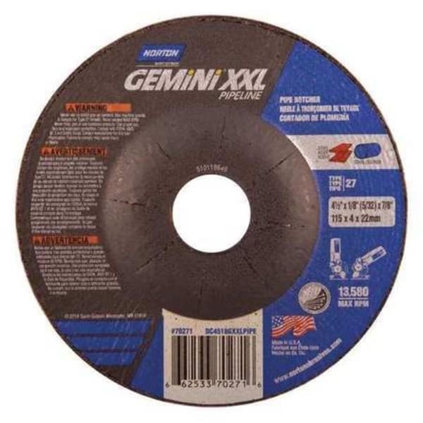 Rueda de centro deprimido Norton Co 3.5 x 0.125 x 0.875 pulgadas, color negro - 547-66253370271