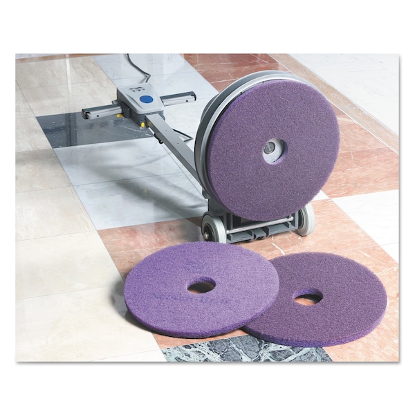 Scotch-Brite Diamond Floor Pads, 20" Diameter, Purple, PK5 - 08418