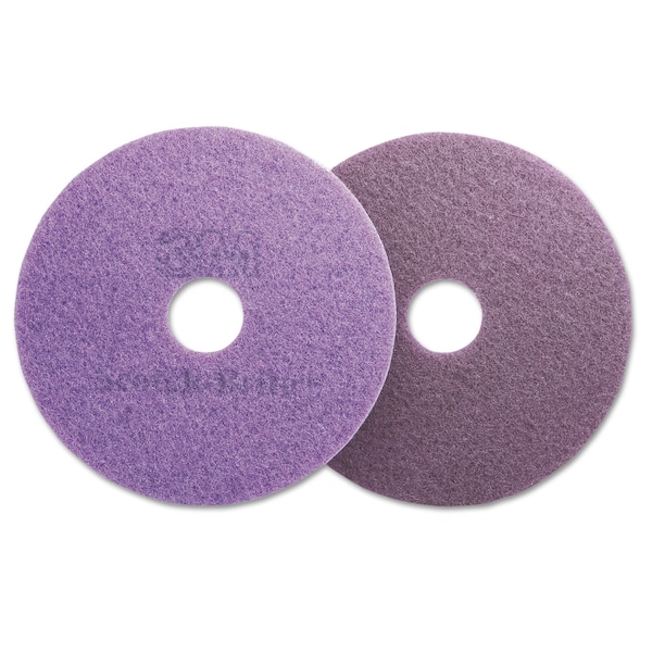 Scotch-Brite Diamond Floor Pads, 20" Diameter, Purple, PK5 - 08418