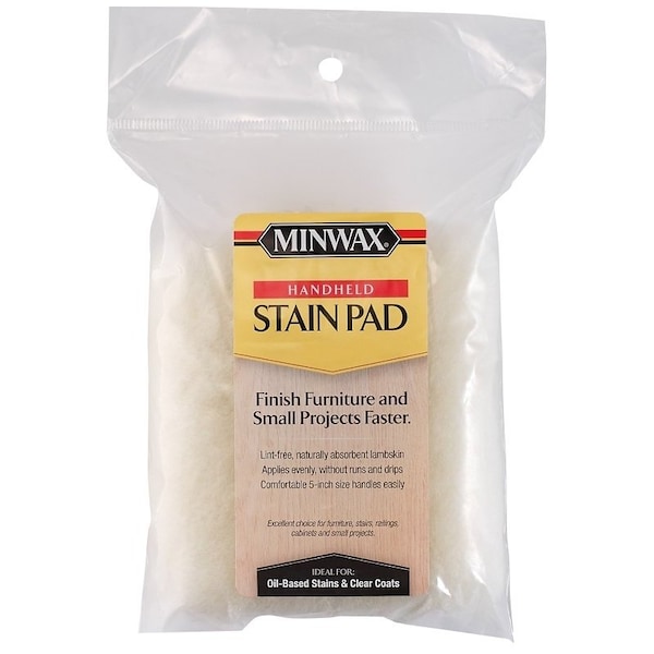 Minwax Handheld Floor Stain Pad, 5-1/2 in L Pad, 3 in W Pad, Lambskin Pad - 423546000