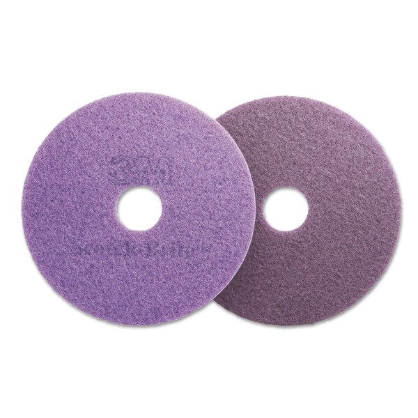Scotch-Brite Diamond Floor Pads, 19 in. Diameter, Purple, 5PK - 48196