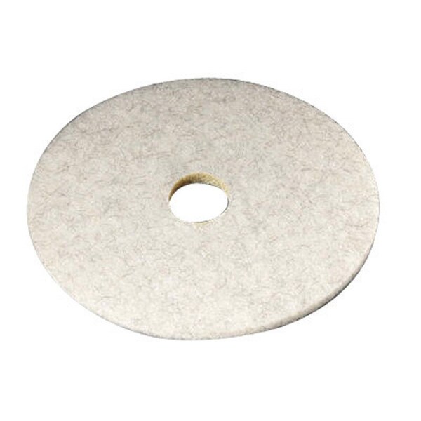 3M 3M Natural Blend 19 in. D Non-Woven Natural/Polyester Fiber Floor Polishing Pad White - 3300-19