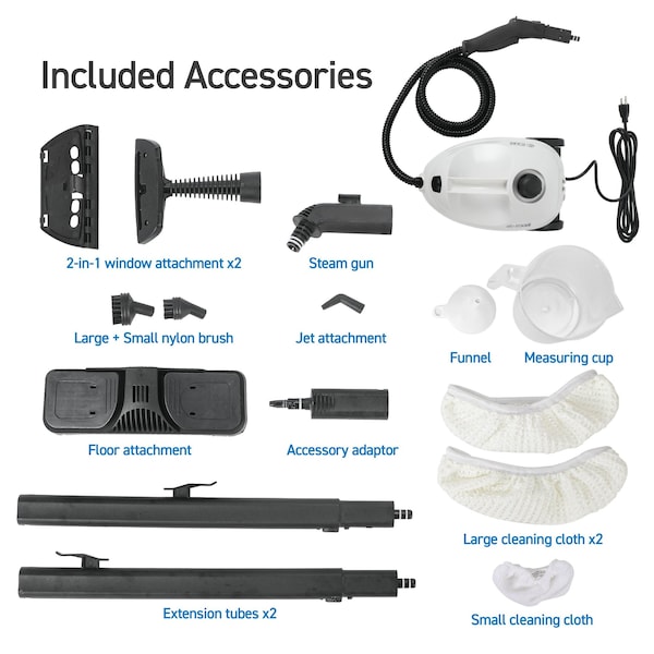 Commercial Care Steam Cleaner, 1500w Multipurpose Steamer With Accessory Kit - CCFC150