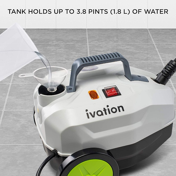 Ivation Multi-Purpose 1800W Canister Steam Cleaner w/ 14-Accessories, Chemical-Free Houshold Cleaner - IVASTEAMR20