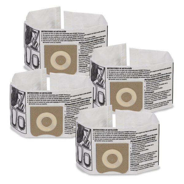 Workshop Wet/Dry Vacs 4pk Fine Dust Vac Collection Bags for 3-4 Gal. Wet/Dry Shop Vacuums, 4PK - WS32045F2