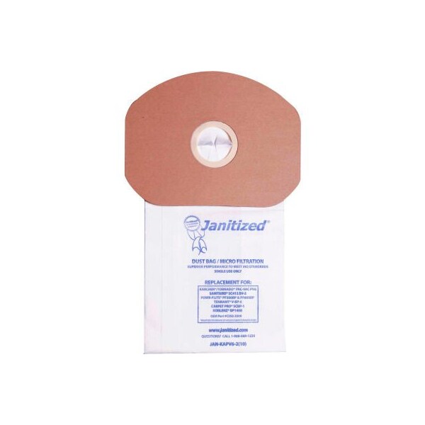 Apc Filtration Tennant Paper Vacuum Bag - V-BP-6 BackPack - JAN-KAPV6-2(10)****