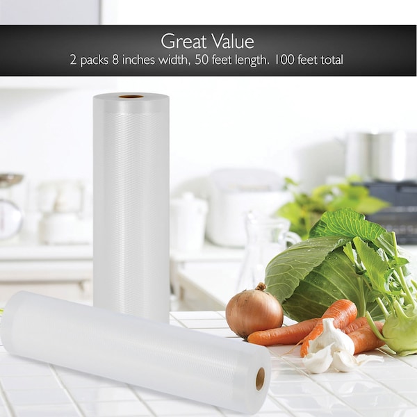 Nutrichef Universal 8-Inch Vacuum Sealer Bags (100 Feet) - PRTPKVS12RL