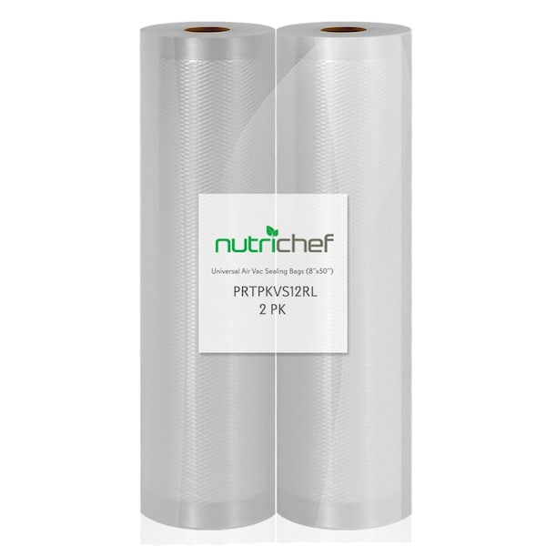 Nutrichef Universal 8-Inch Vacuum Sealer Bags (100 Feet) - PRTPKVS12RL