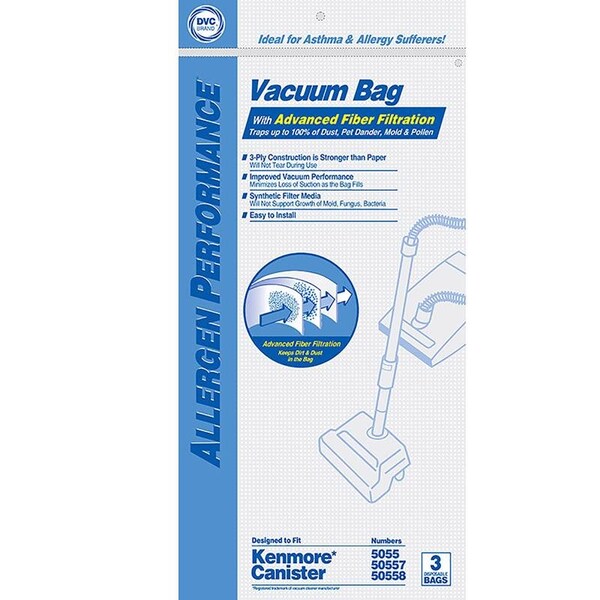 Dvc DVC Vacuum Bag For Kenmore Canister 3 pk - KER-14551A