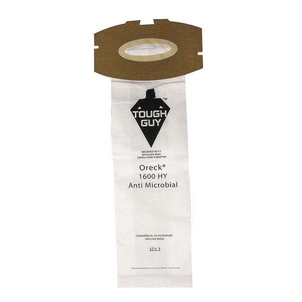 Tough Guy Vacuum Bag, 2-ply, Paper Bag, 25 PK - 3ZJL3