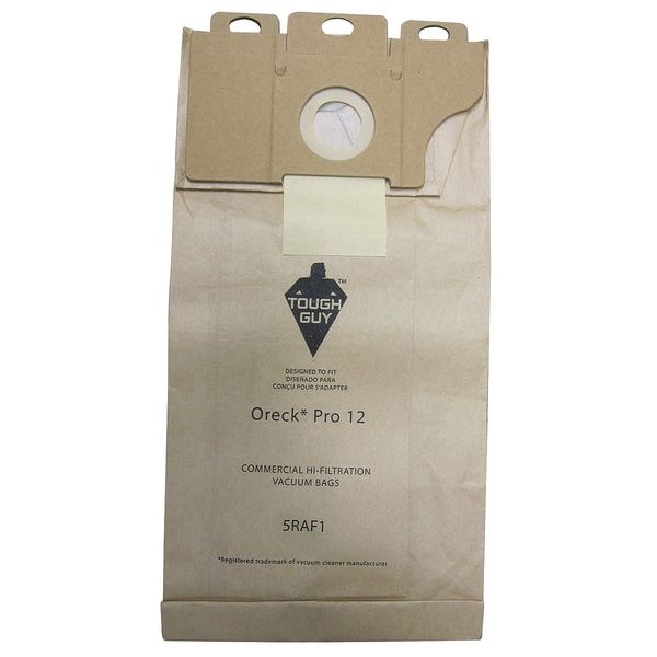 Tough Guy Vacuum Bag, 2-ply, Paper Bag, 10 PK - 5RAF1