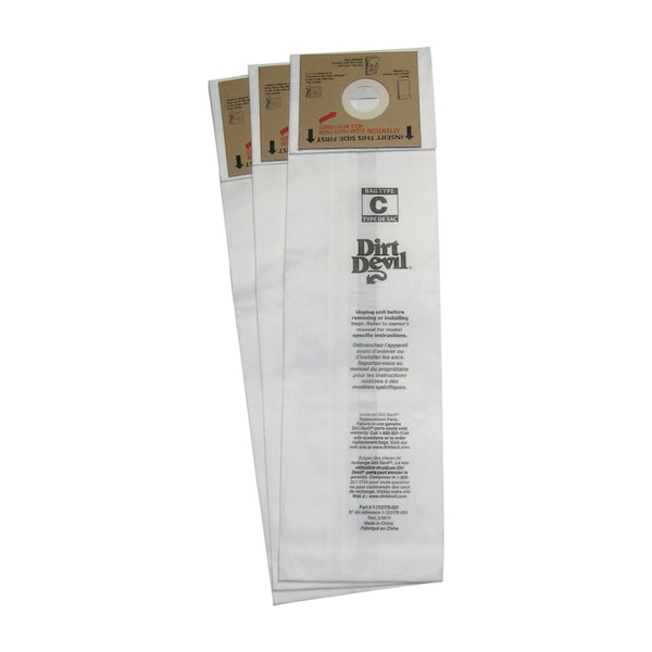 Dirt Devil Dirt Devil Vacuum Bag For For Deluxe and MVP Upright Vacuum Cleaners 3 pk - 3700147001