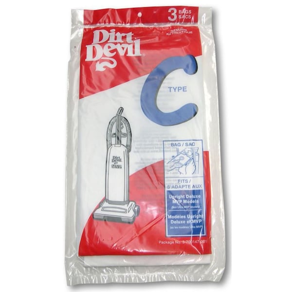Dirt Devil Dirt Devil Vacuum Bag For For Deluxe and MVP Upright Vacuum Cleaners 3 pk - 3700147001